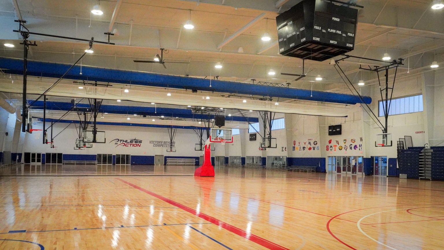 Wide view of the Fieldhouse courts